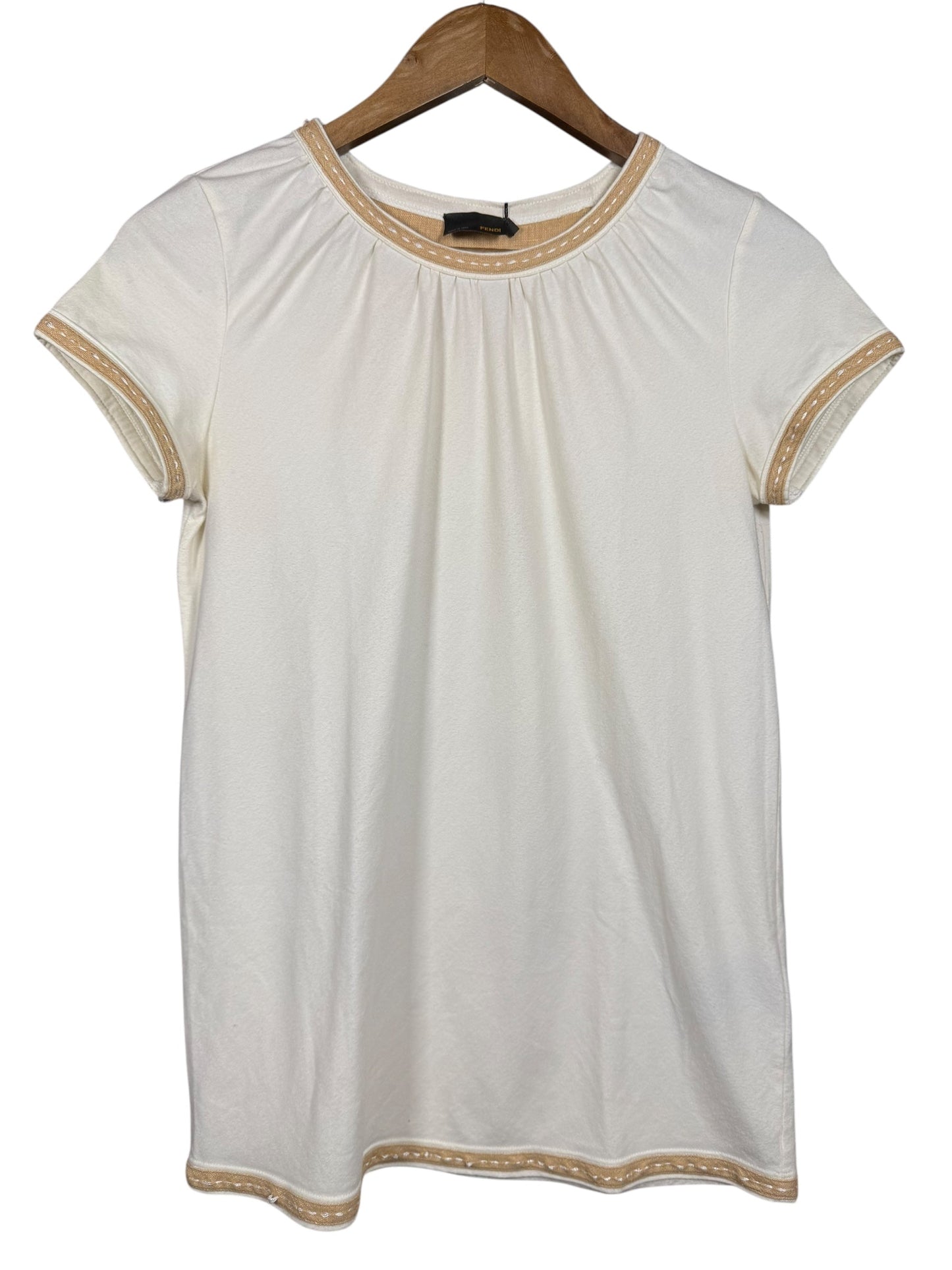 Fendi Handbag Short Sleeve Top Embroidered