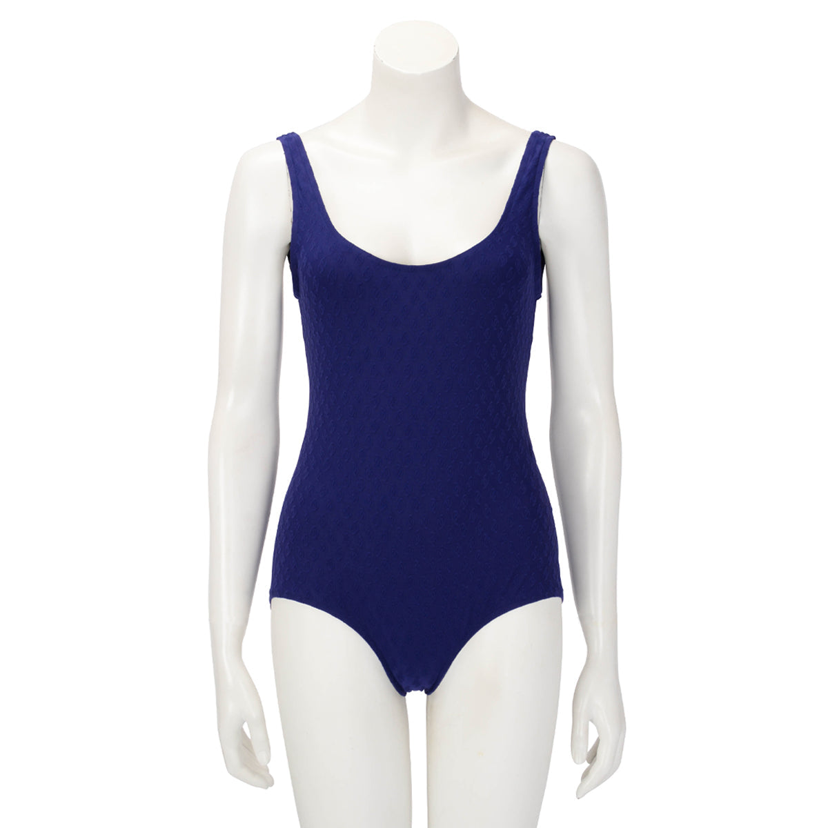 Chanel Dark Blue Cc Jacquard One Piece Swimsuit Bodysuit Fr 40 Bag