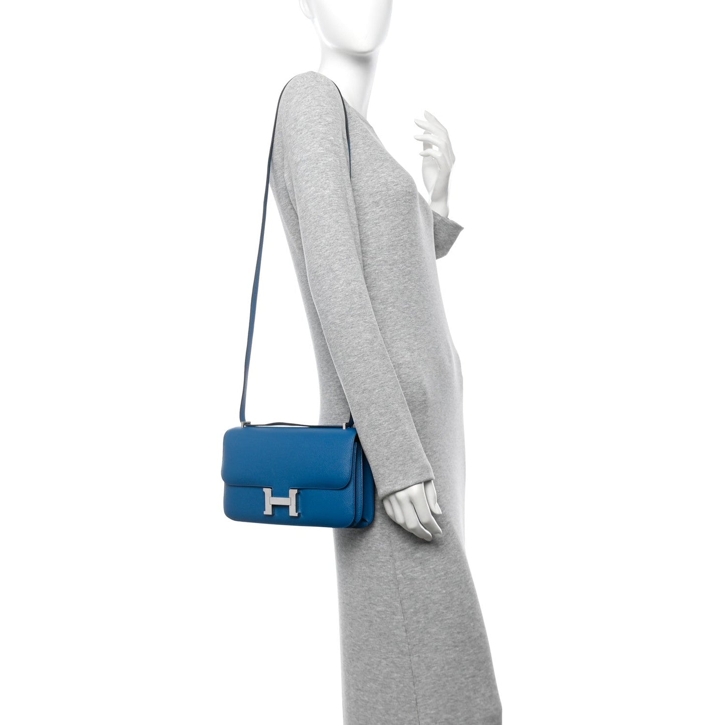 Hermes Epsom Constance Elan Bleu Izmir Handbag Travel Bag