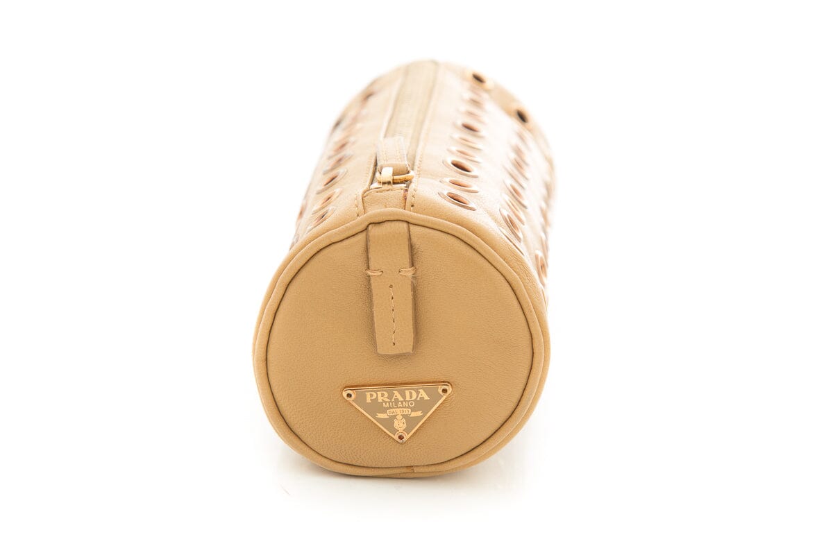 Prada Pouch Luxury Handbag Leather Tan Clutch Bag