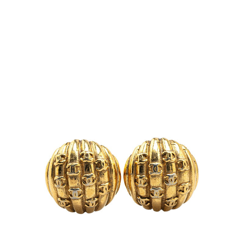 Chanel Gold Plated Coco Mark Earrings Bag 3