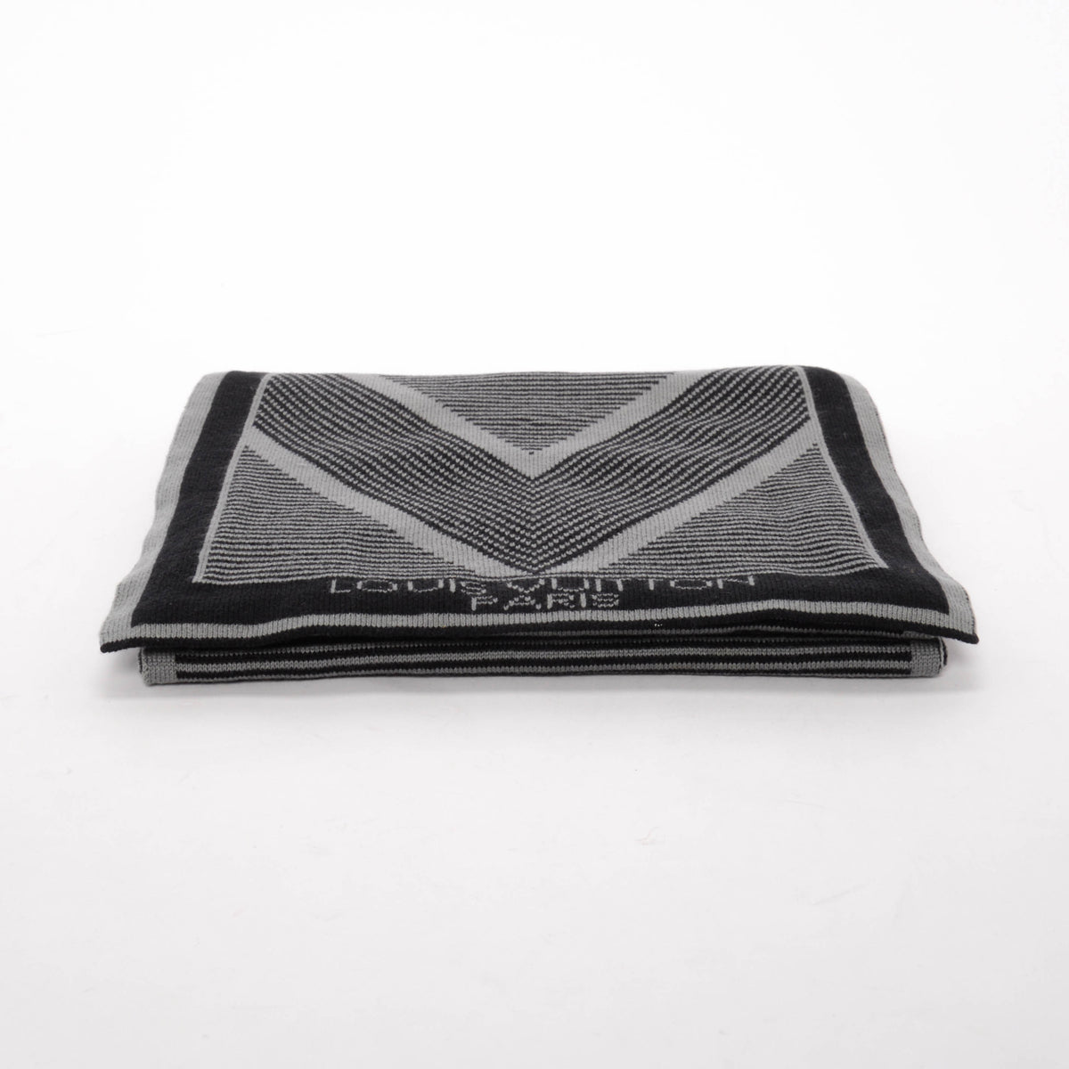 Louis Vuitton Black & Grey Cashmere America's Cup Scarf