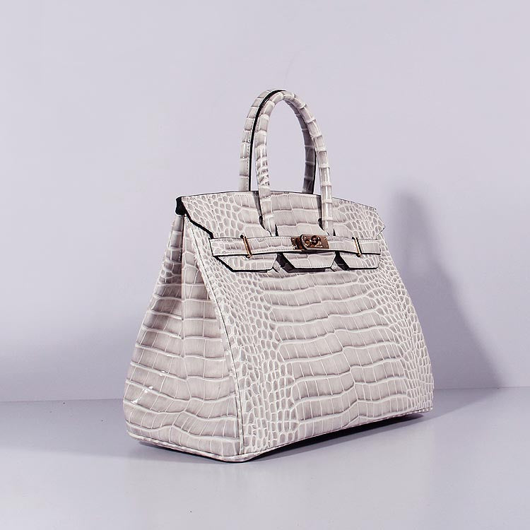 Hermes Luxury Birkin Cm Crocodile Handbag Himalaya Leather Gold Travel Bag