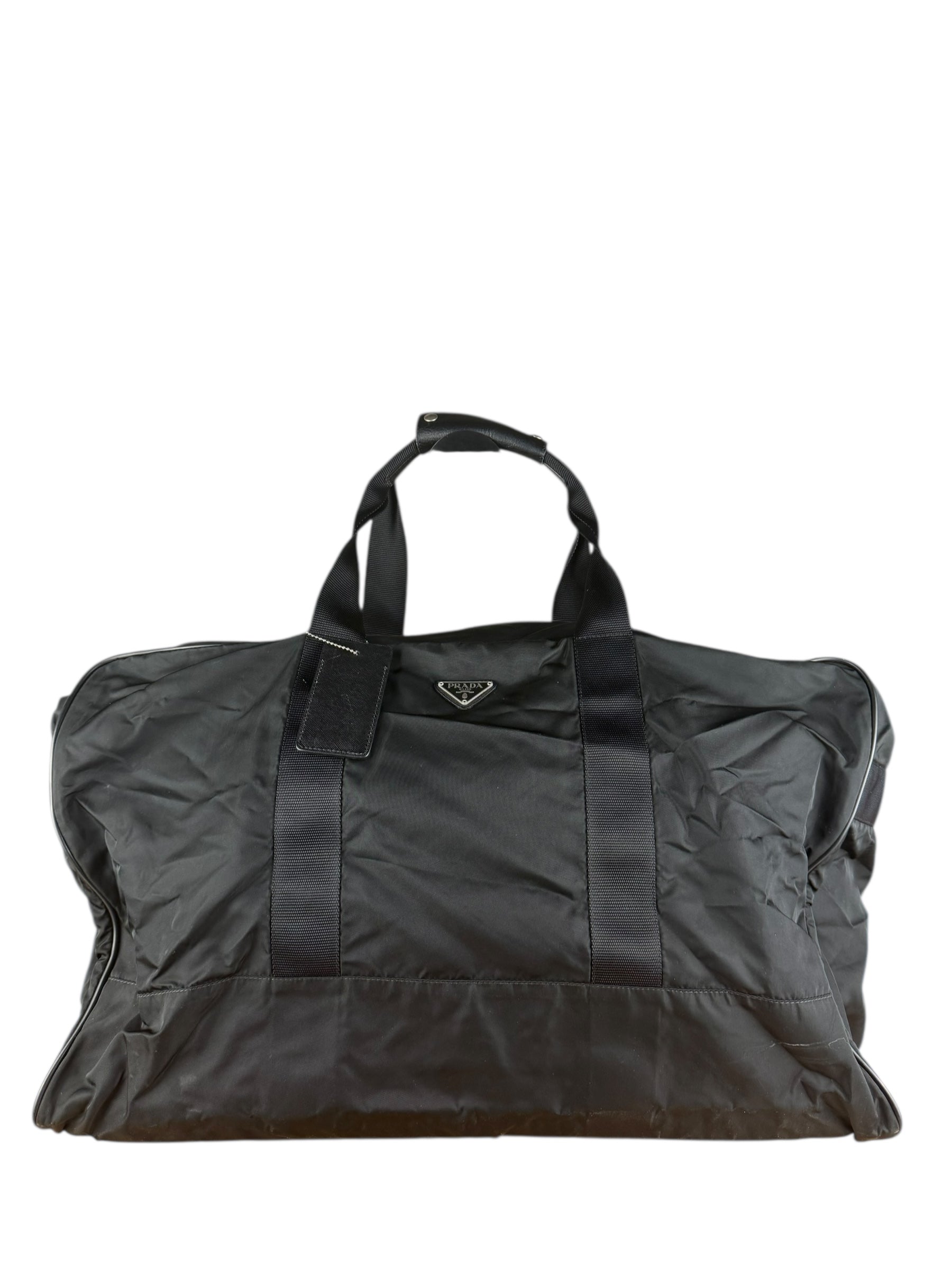 Prada Handbag Duffle Bag Nylon Black Travel Bag