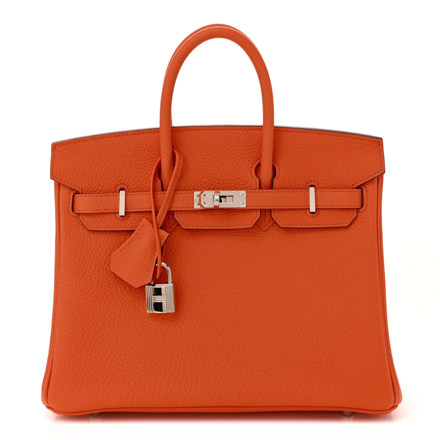 Hermes Togo Birkin Minium Handbag Orange Travel Bag