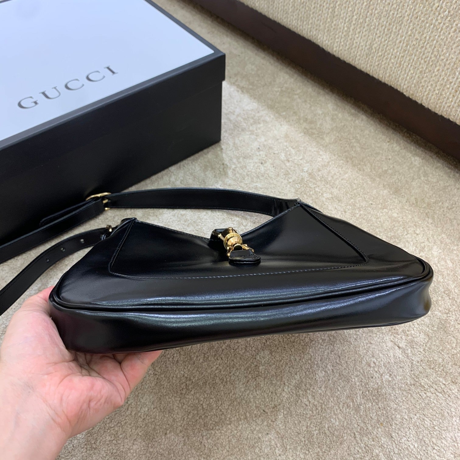 gg Jackie 10.8in 27cm gg Black Small Shoulder Bag Beaunoirrbeaunoirr 10O0G