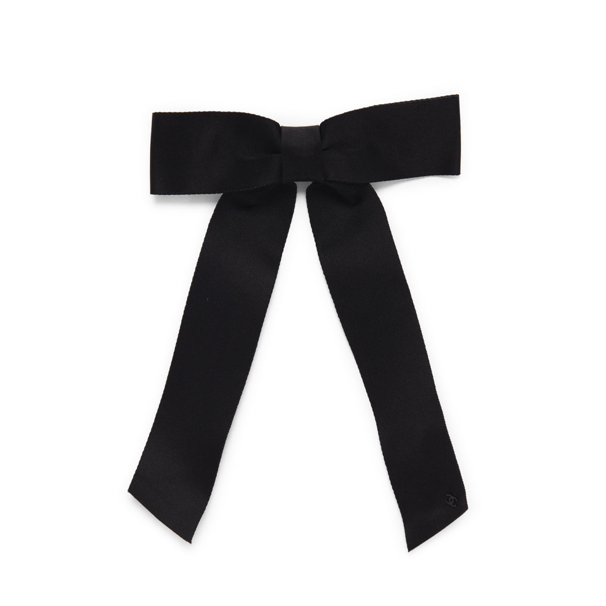 Chanel Black Silk Blend Bow Cc Hair Clip Bag