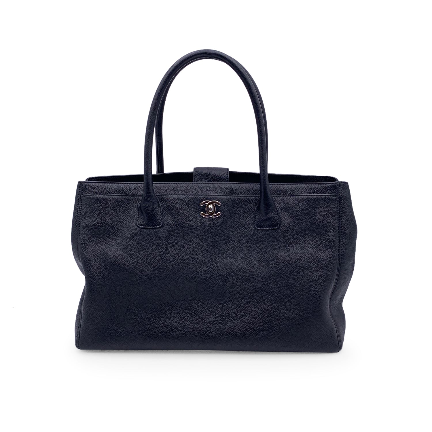 Chanel Black Pebbled Leather Executive Tote Bag Handbag S