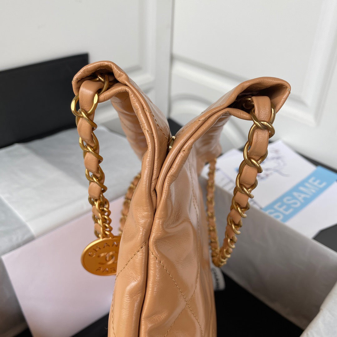 CHL 22 Hardware Shiny Camel Gold Shoulder Bag B08037 Beaunoirr356