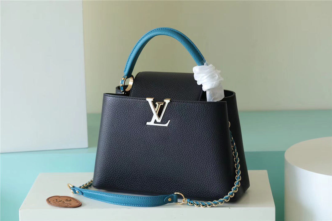 Top Quality Capucines Mm Taurillon For Women Black Blue Crossbody Bag