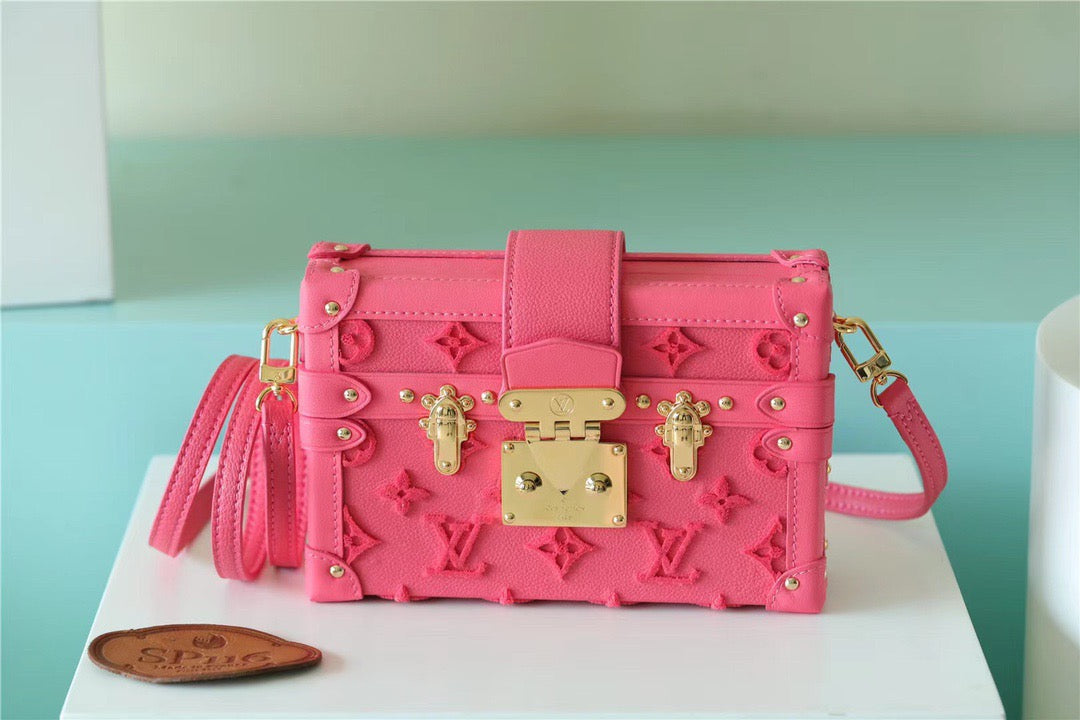 Top Quality Petite Malle Tufted Fluo For Pink Crossbody Bag