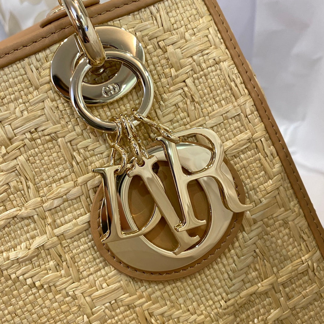 MeTop Qualityum Lady Natural Cannage Raffia Brown Handbag