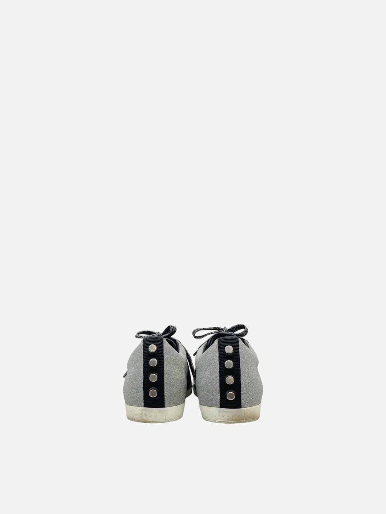 GUCCI Web Bambi Metallic Silver Size EU 37 Sneakers
