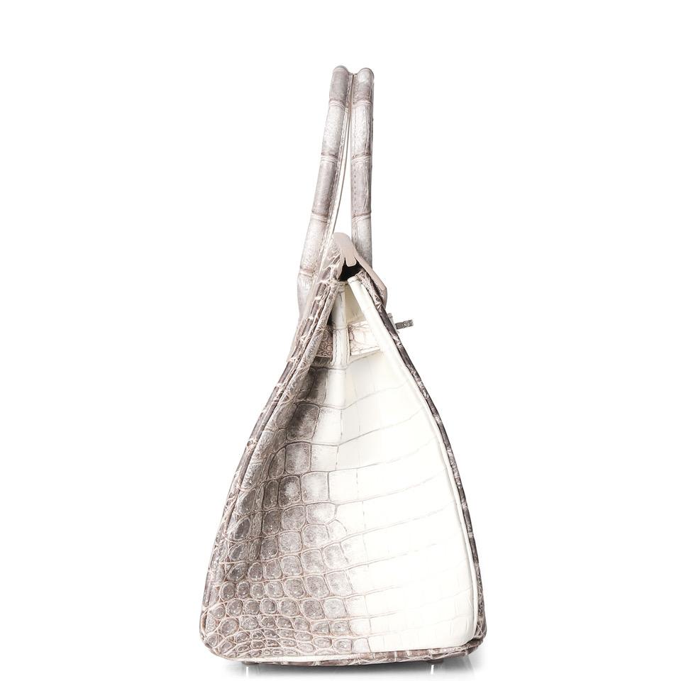 Hermes Birkin Himalaya Niloticus Crocodile Diamond Encrusted Hardware Travel Bag Birkin 30
