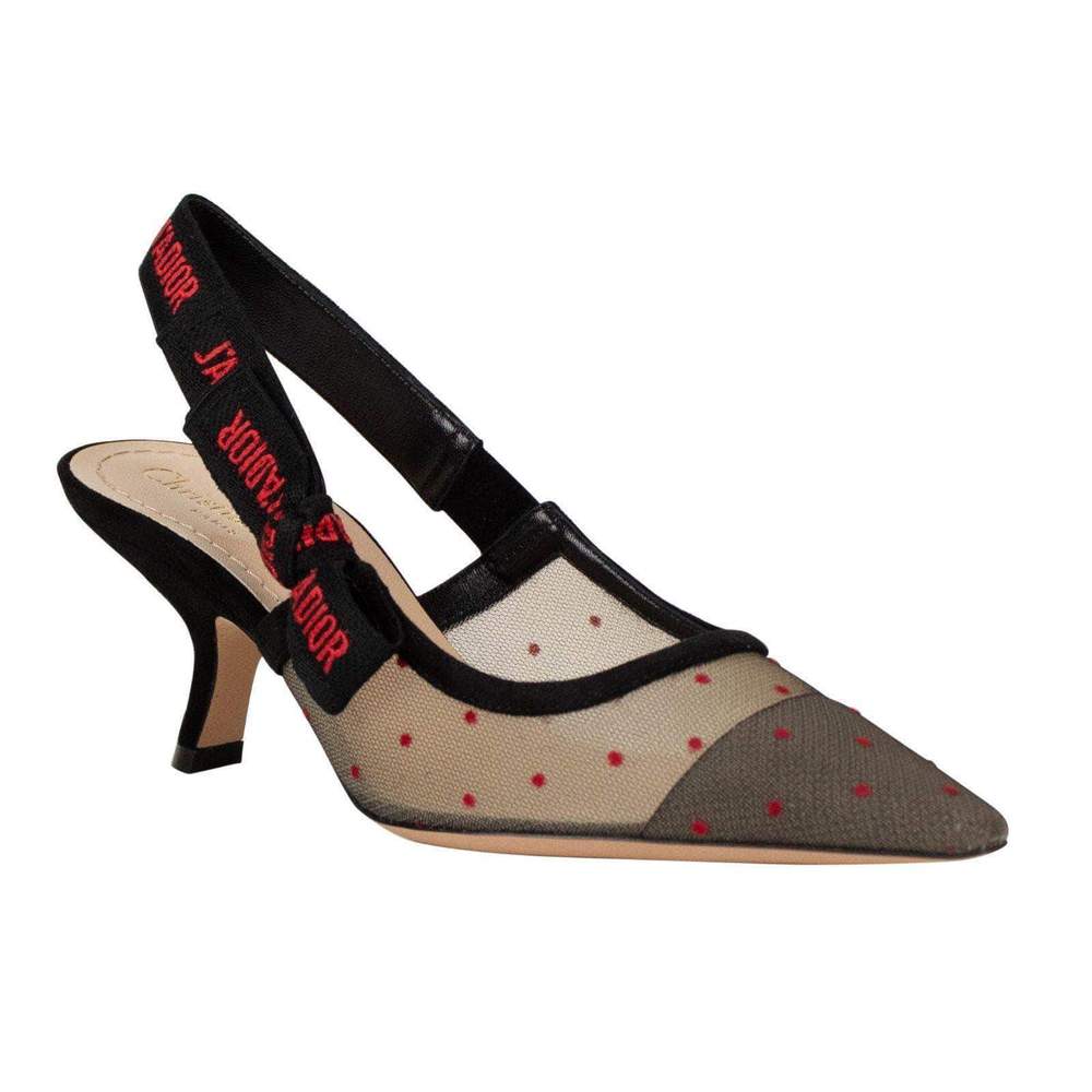 Dior Ja Polka Dot Slingback Pumps Handbag Shoes