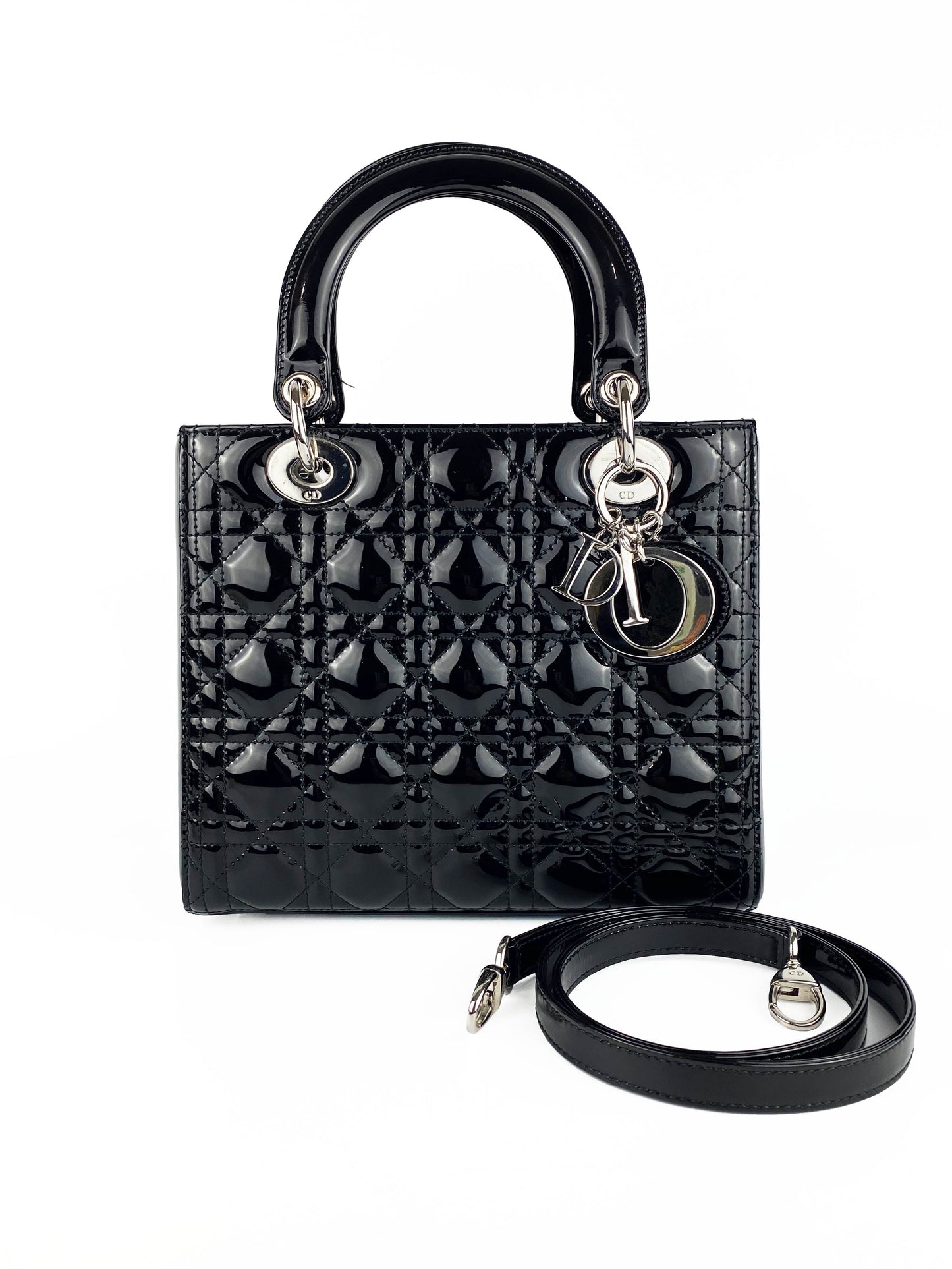 Dior Handbag Christian Lady Bag Black Medium