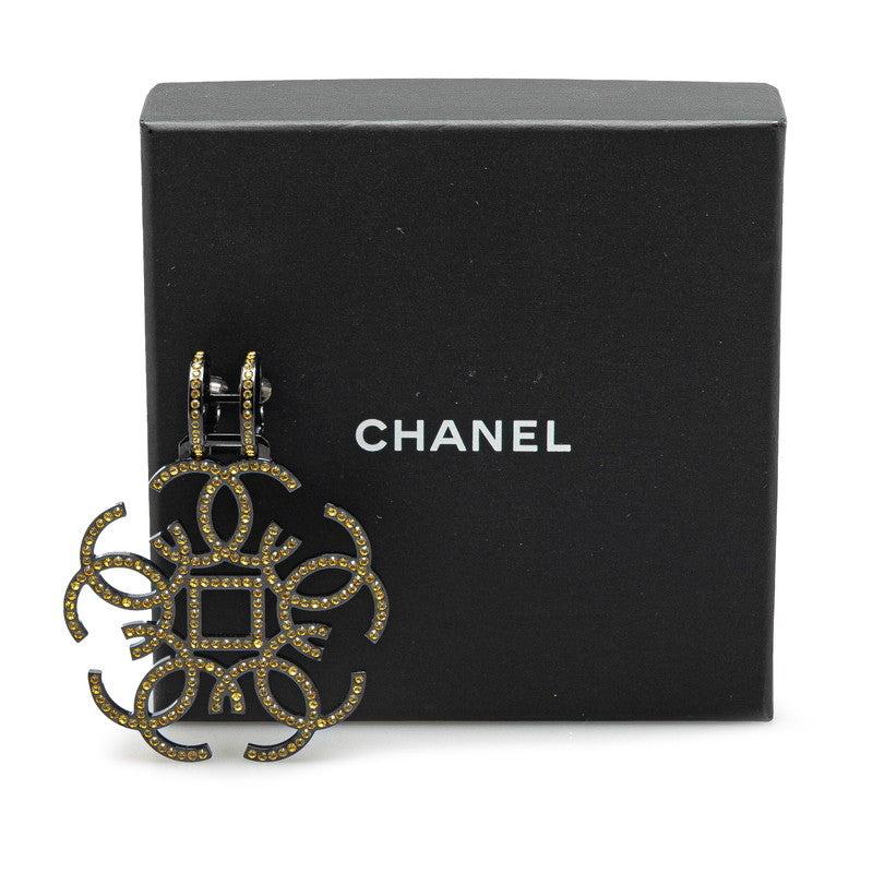 Chanel Metal Coco Mark Rhinestone Single Earring B17S