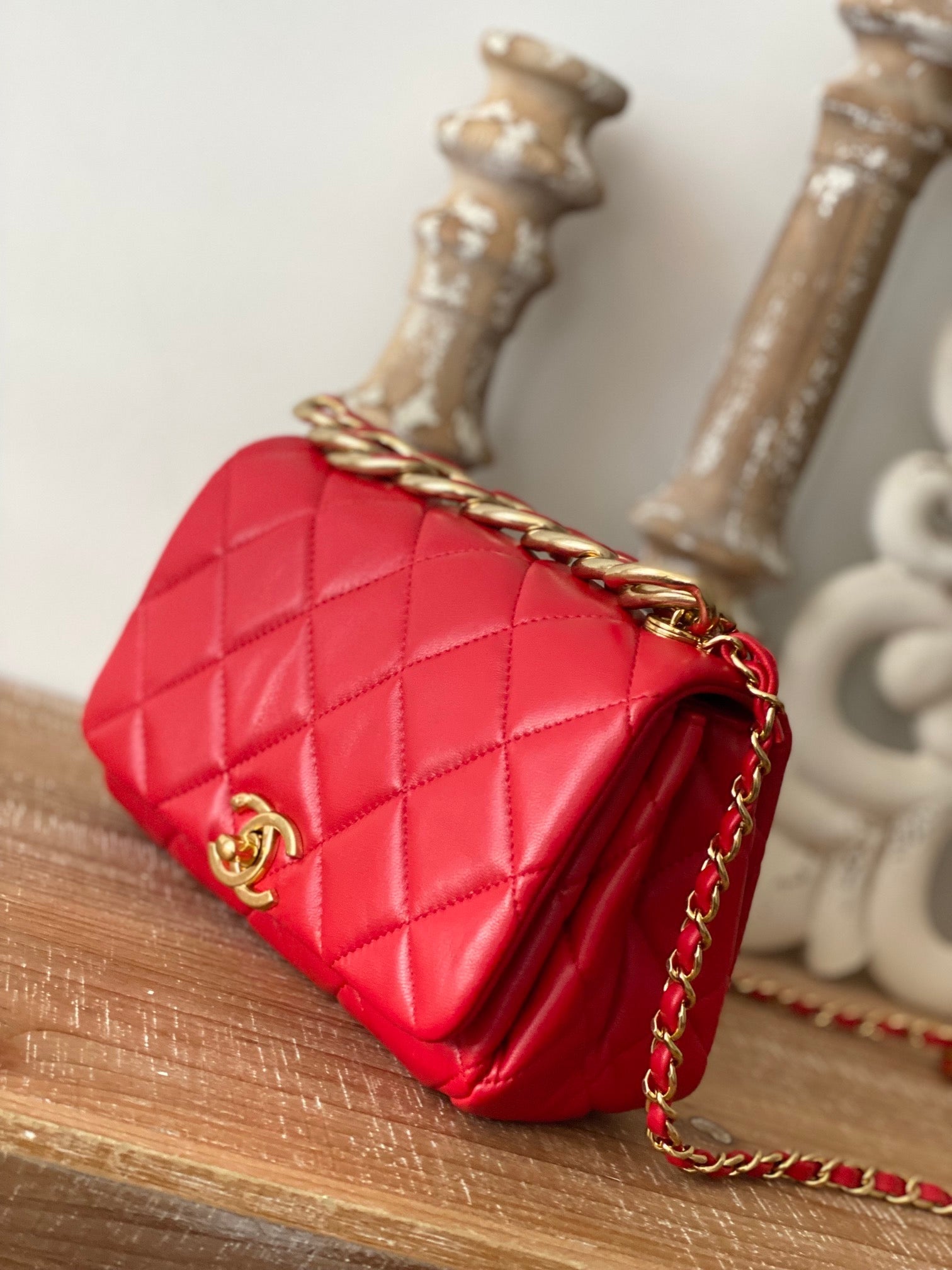 CHL Classic Top Qualityamond Top Red Flap Travel Bag