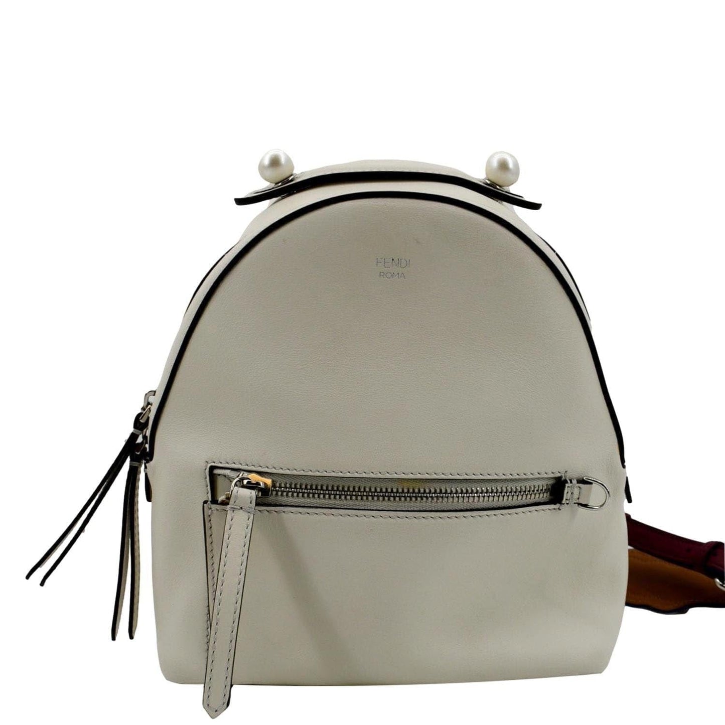 Fendi Backpack Bag Leather White