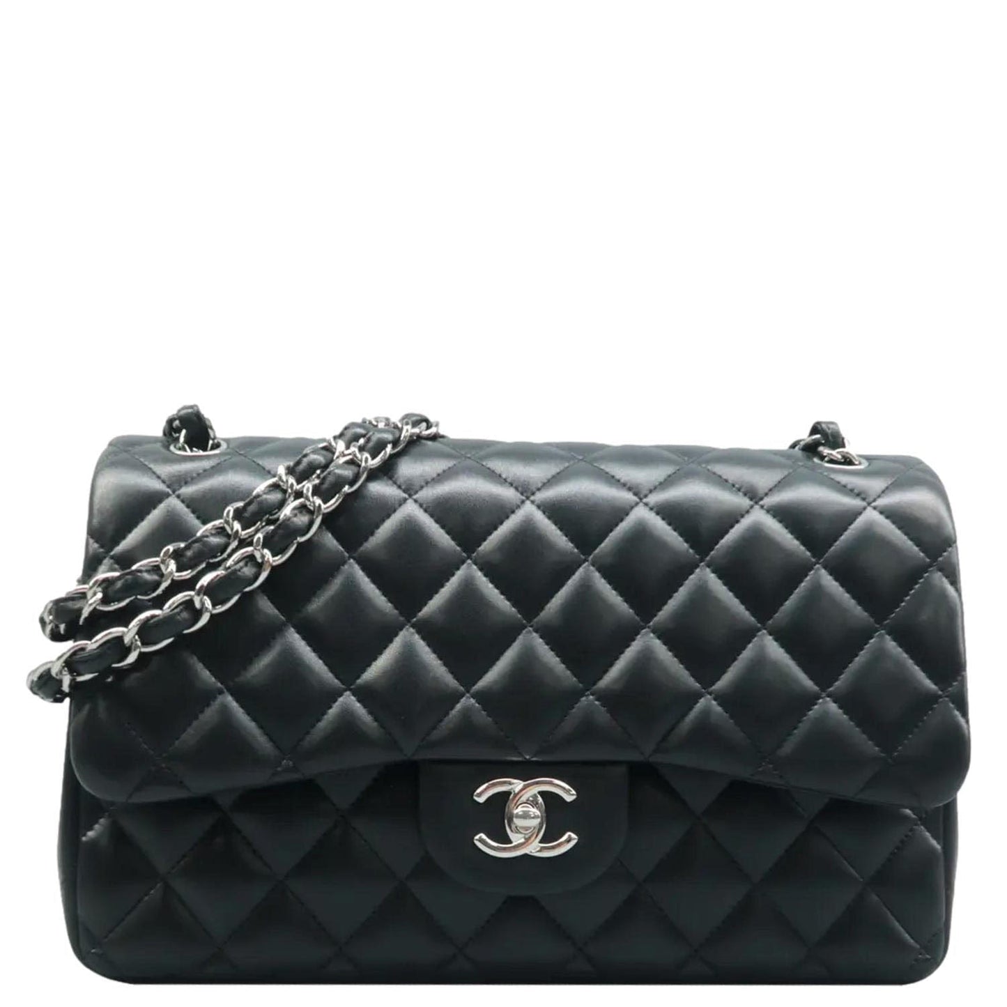 Chanel Jumbo Classic Double Flap Quilted Leather Black Travel Bag Black 1