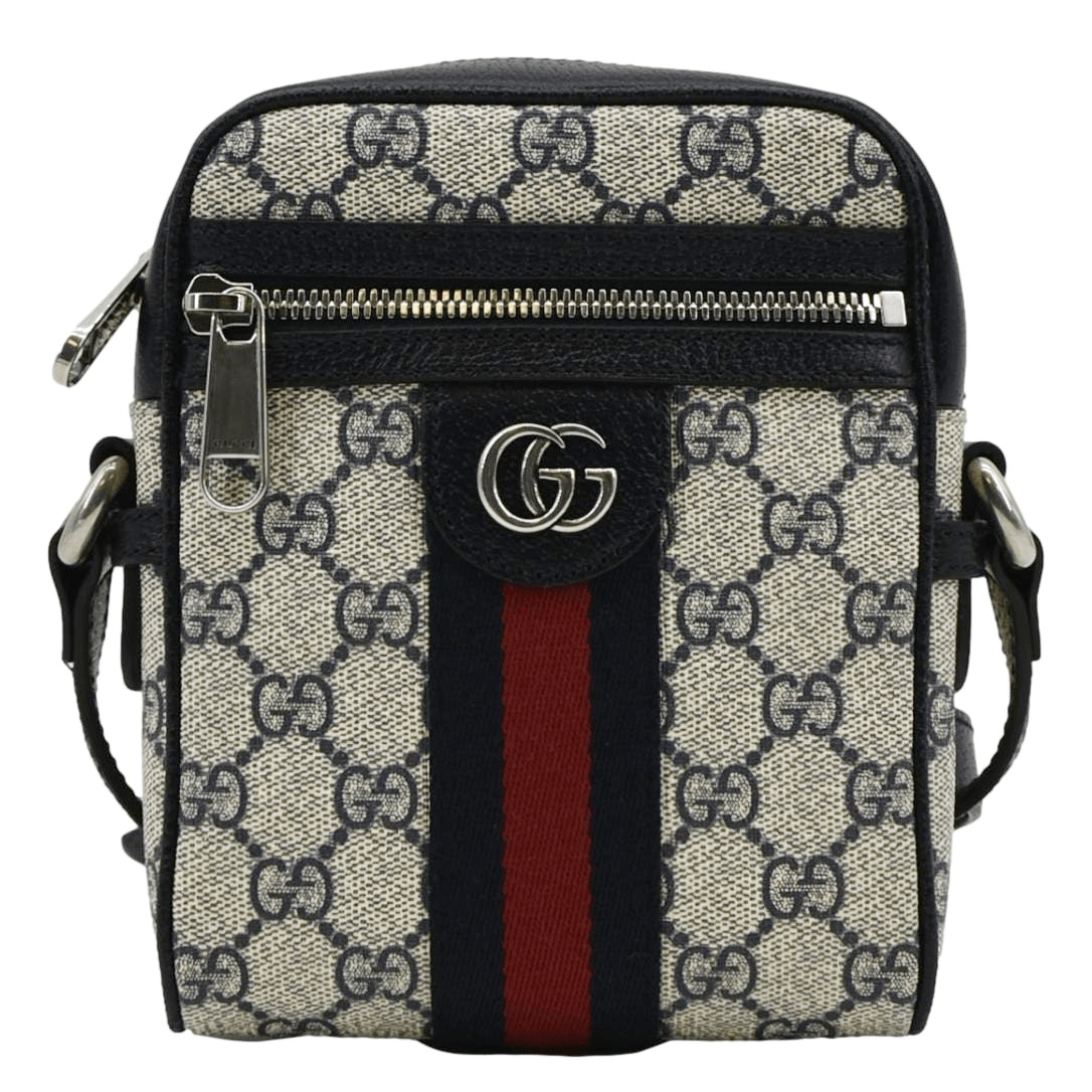 Gucci Ophidia Messenger Bag Navy Canvas Blue Crossbody Bag
