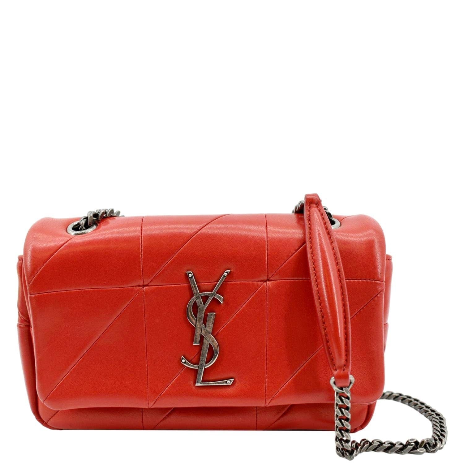 YSL Saint Laurent Yves Jamie Shoulder Bag Leather Red
