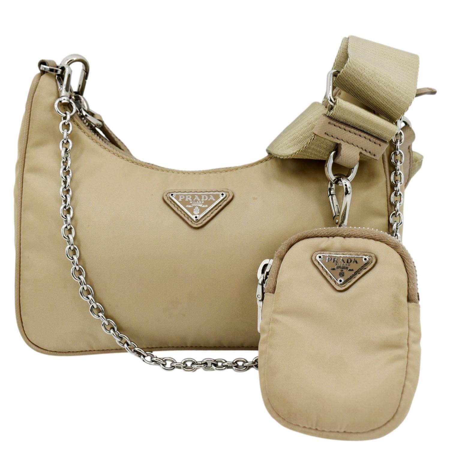 Prada Shoulder Bag Re-Edition Re Nylon Beige