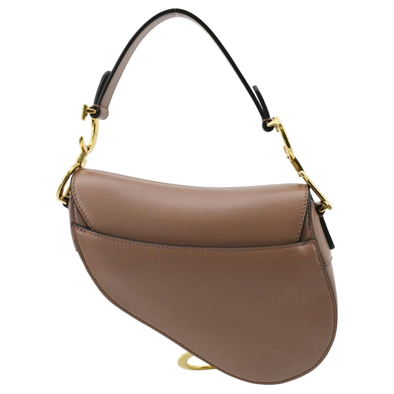 Dior Saddle Calfskin Satchel Bag Rose Taupe Leather Travel Bag
