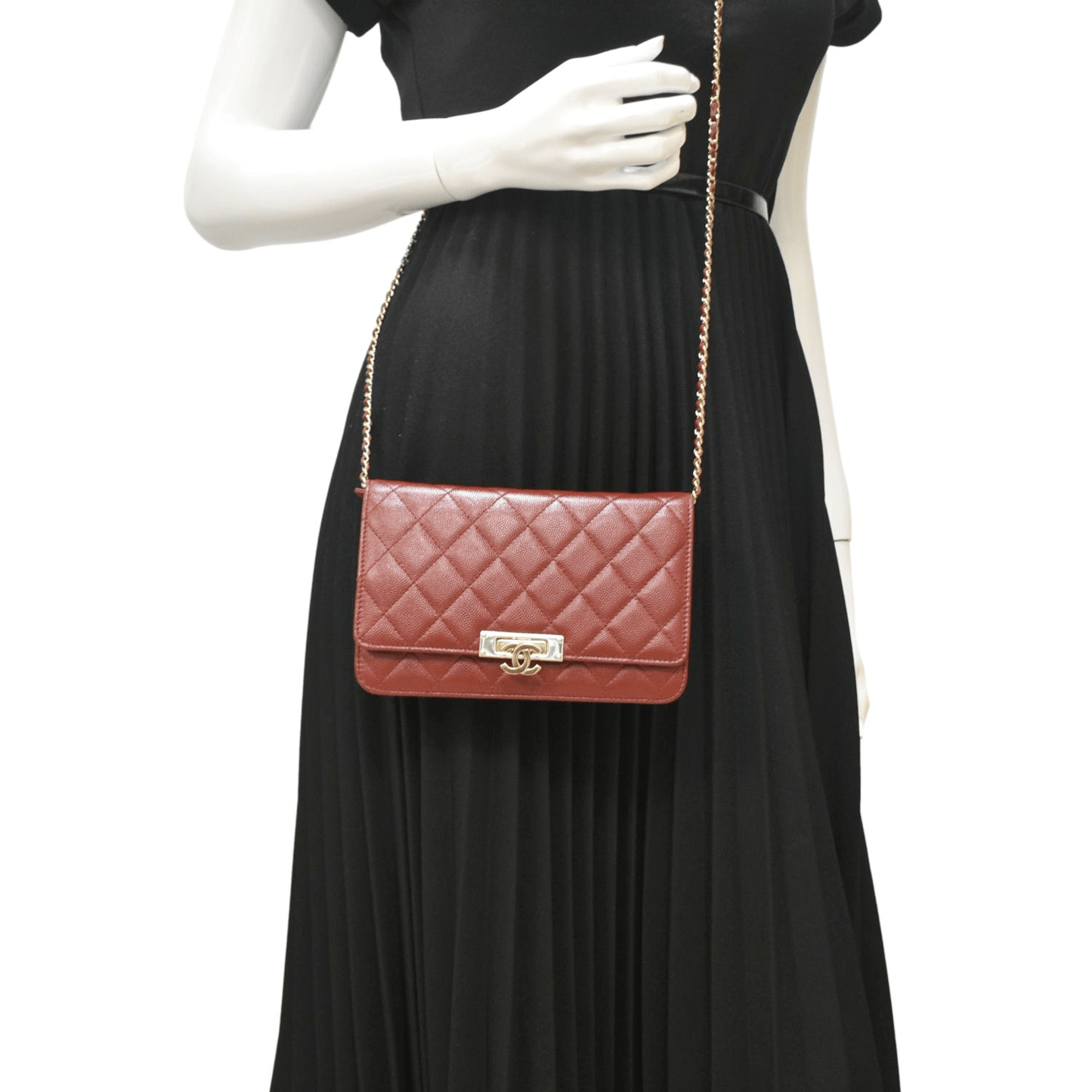 Chanel Golden Class Quilted Caviar on Leather Wallet Case