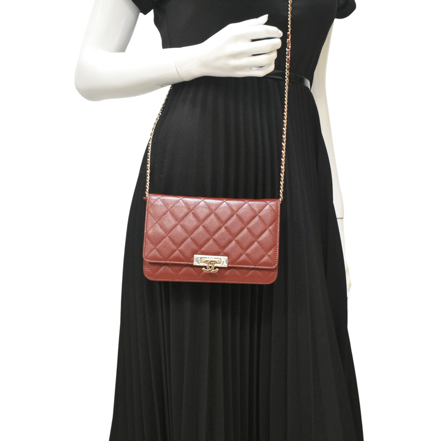 Chanel Golden Class Quilted Caviar on Leather Wallet Case