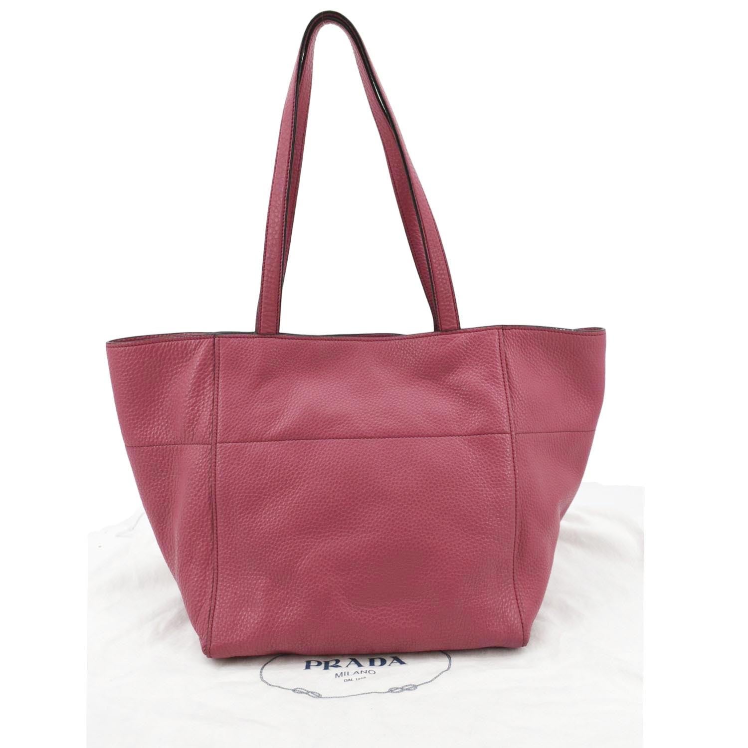 Vitello Daino Shopper Tote Bag Leather Pink