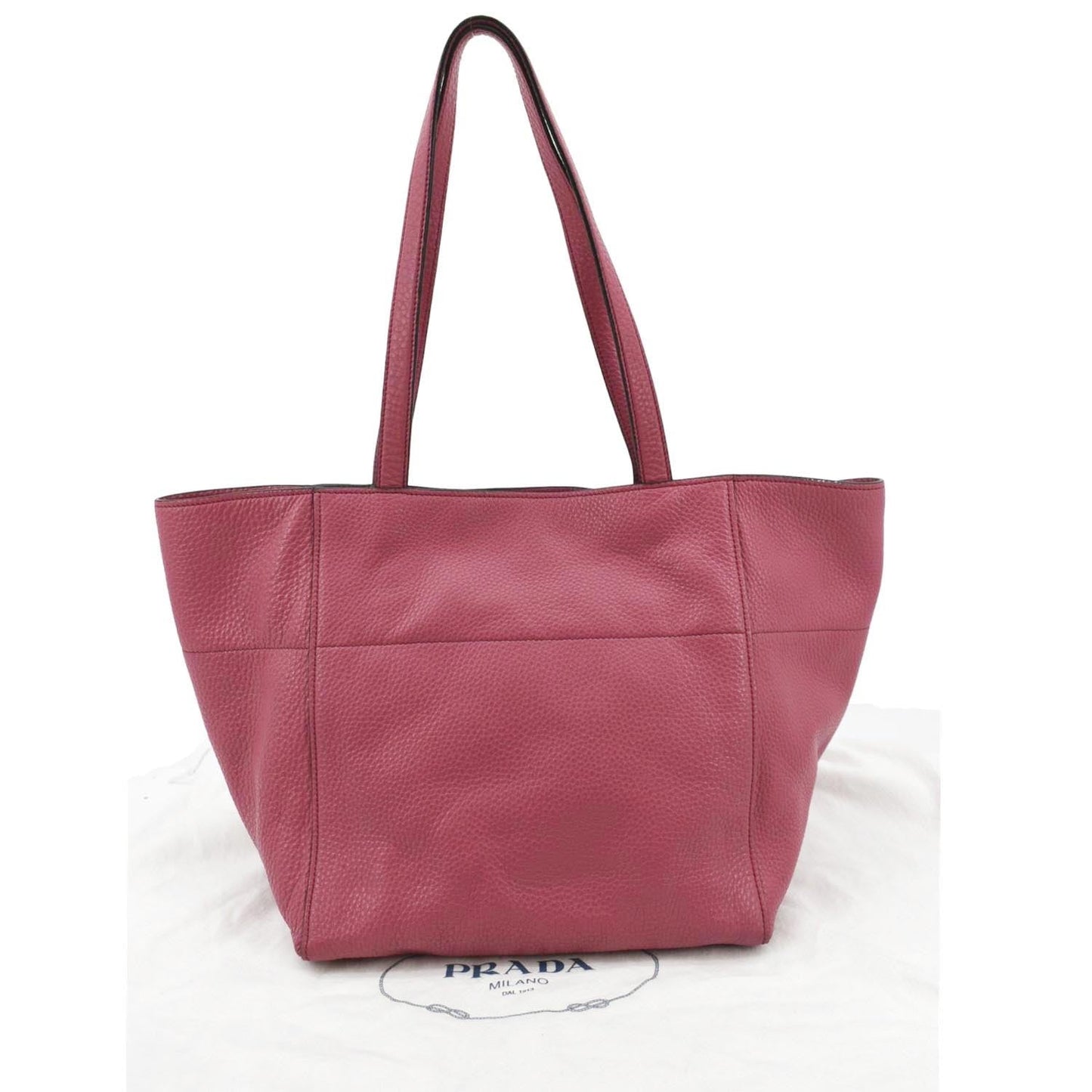 Prada Daino Shopper Tote Bag Leather Vitello Pink