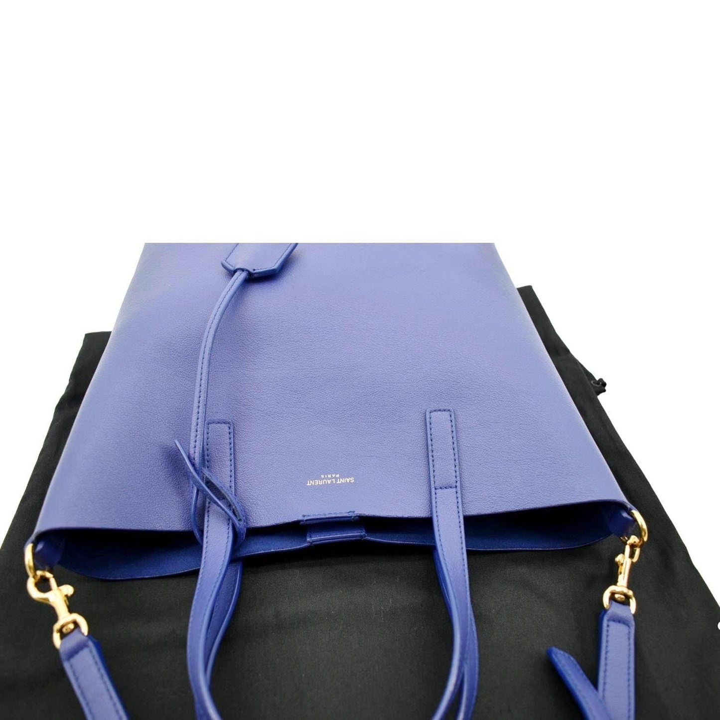 YSL Saint Laurent Yves Supple Shopping Tote Bag Leather Purple Toy Shoulder Bag