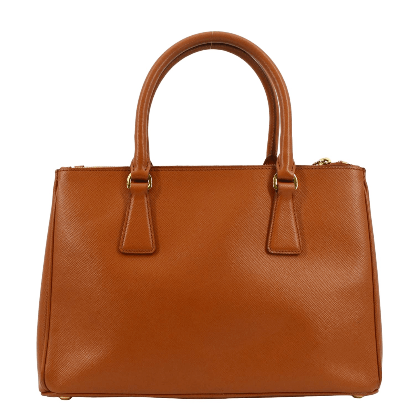 Galleria Double Zip Saffiano Tote Bag Orange Leather