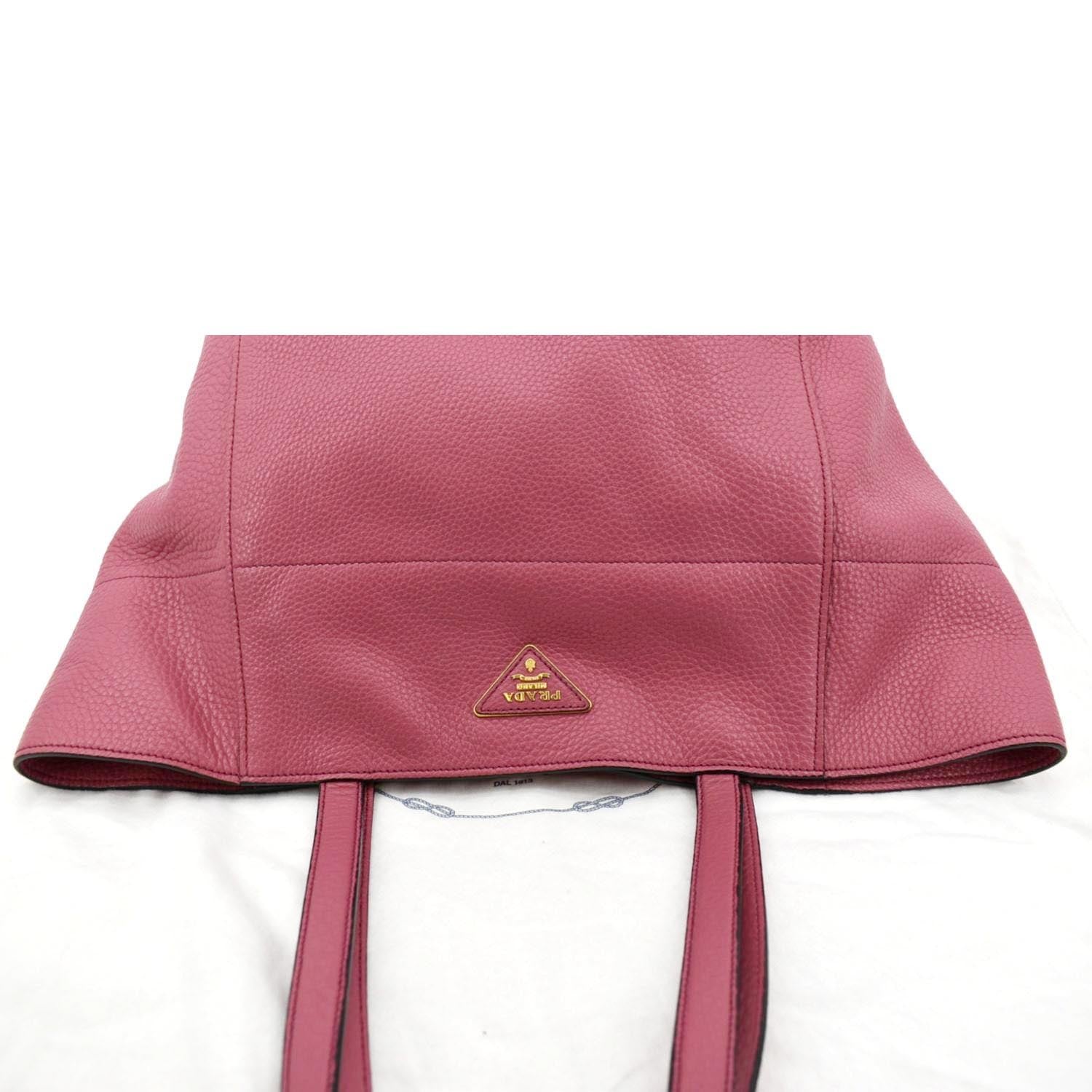 Prada Daino Shopper Tote Bag Leather Vitello Pink
