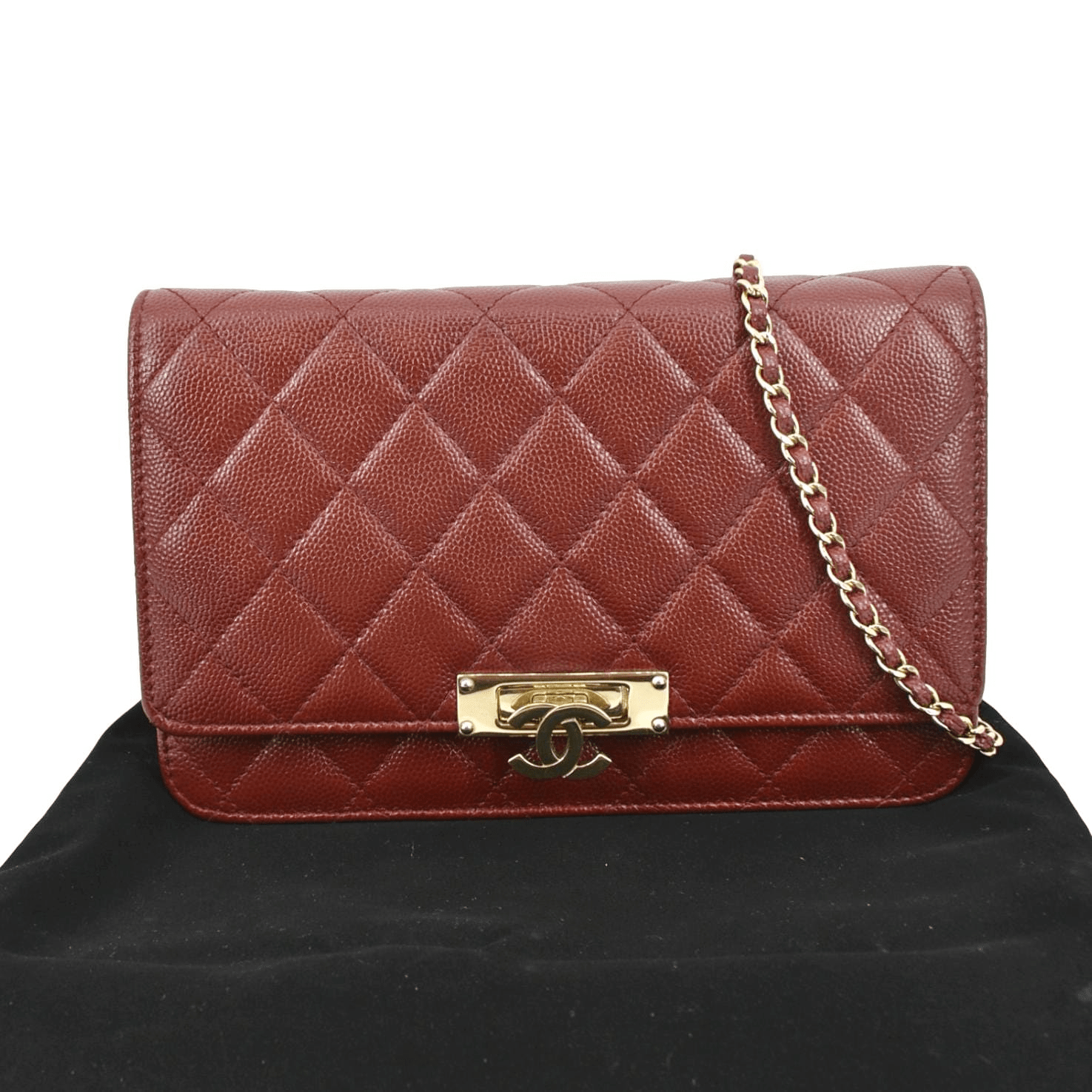 Chanel Golden Class Quilted Caviar on Leather Wallet Case