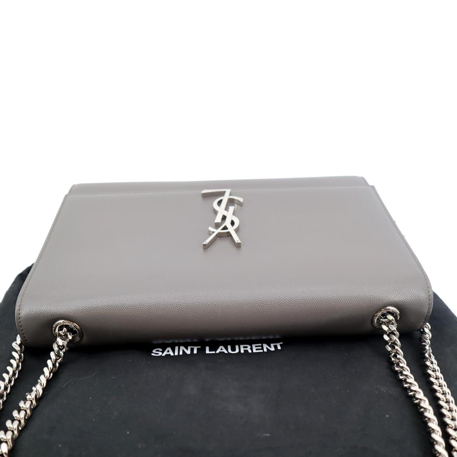 YSL Saint Laurent Yves Kate Shoulder Bag Leather Gray Saint Laurent Kate