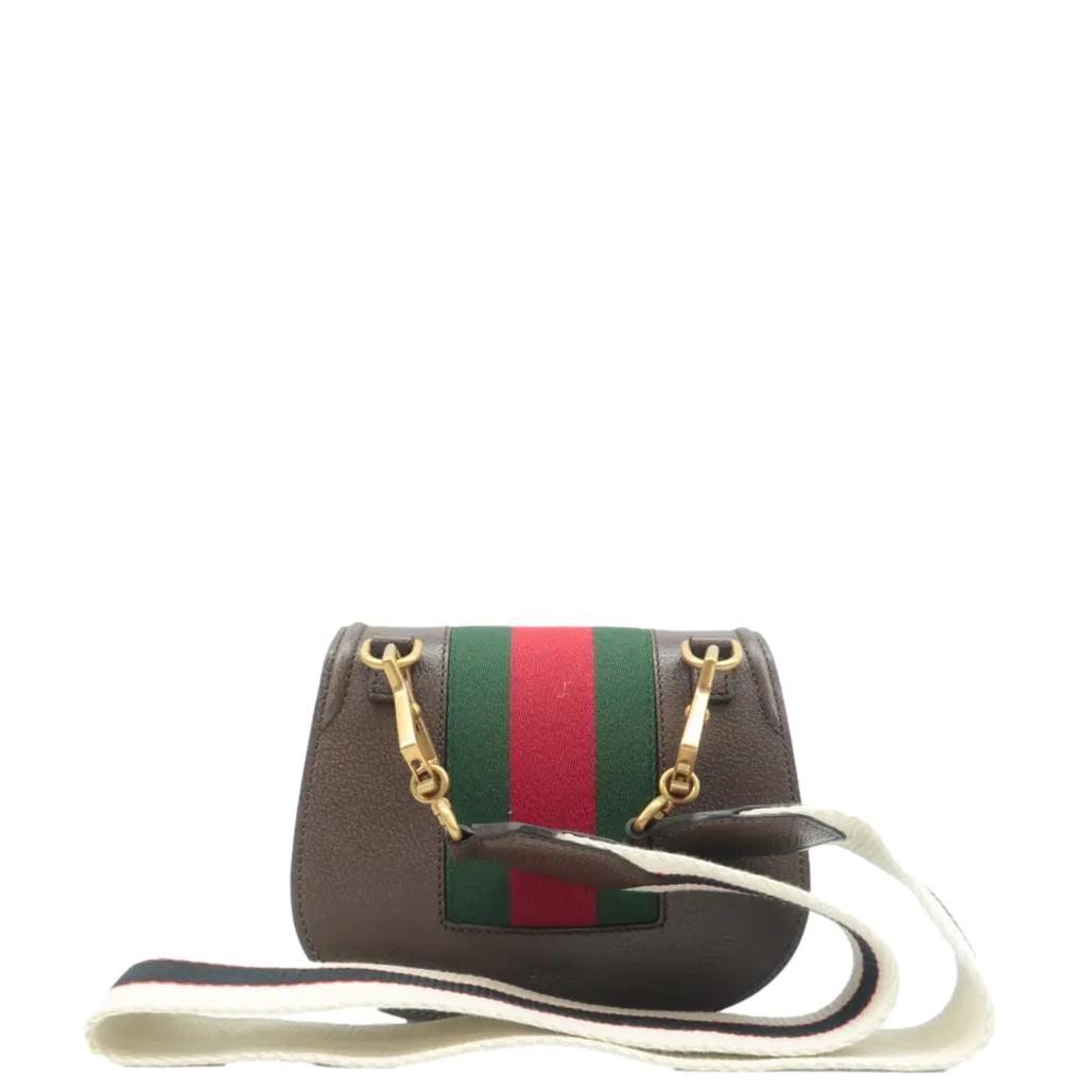Gucci Jeweled Heart Totem Crossbody Bag Leather Brown