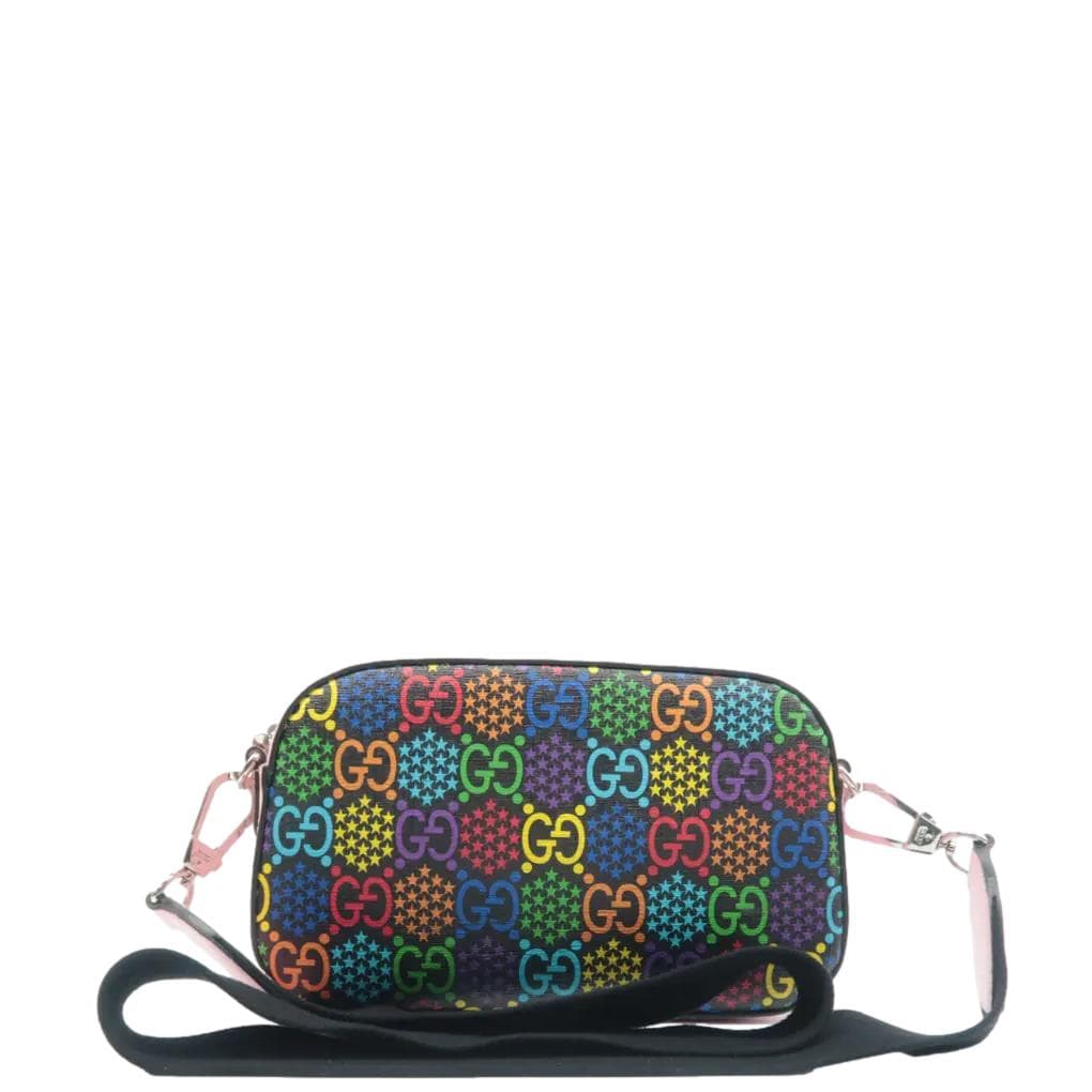 Gucci Psychedelic Supreme Shoulder Bag Canvas Black