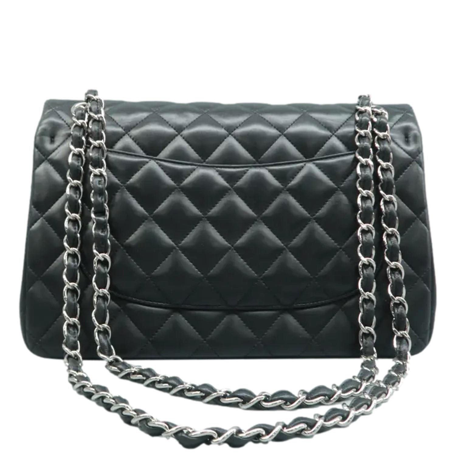 Chanel Jumbo Classic Double Flap Quilted Leather Black Travel Bag