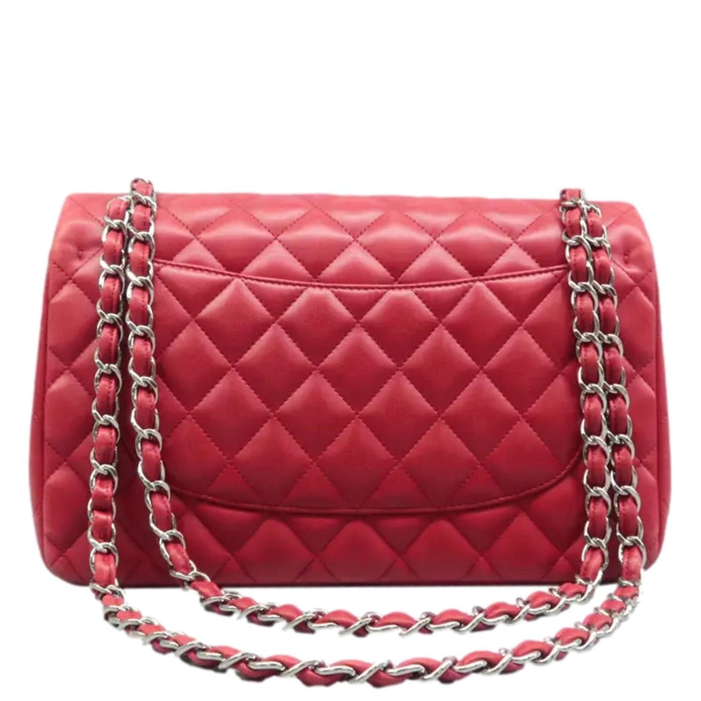 Chanel Jumbo Classic Double Flap Quilted Leather Red Travel Bag