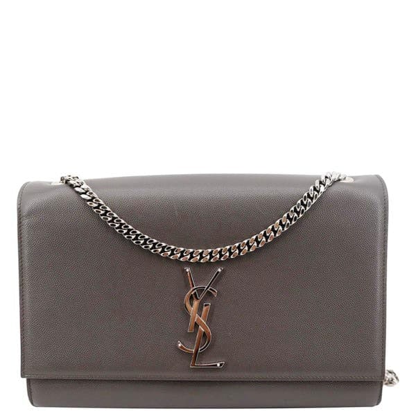 YSL Saint Laurent Yves Kate Shoulder Bag Leather Gray Saint Laurent Kate