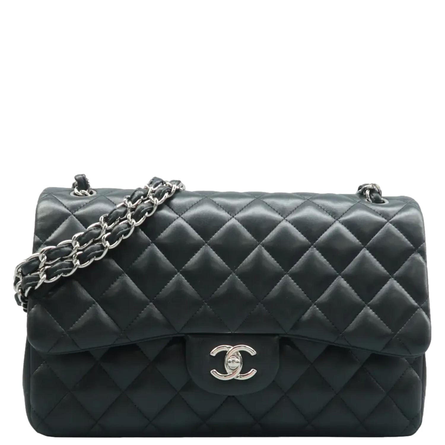 Chanel Jumbo Classic Double Flap Quilted Leather Black Travel Bag