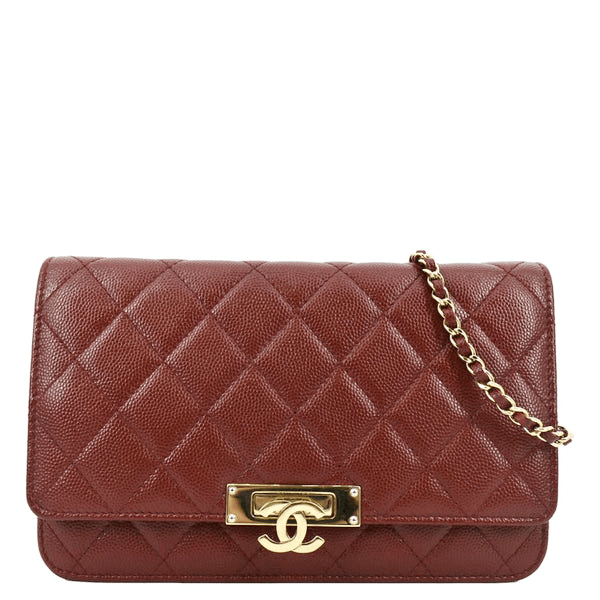 Chanel Golden Class Quilted Caviar on Leather Wallet Case