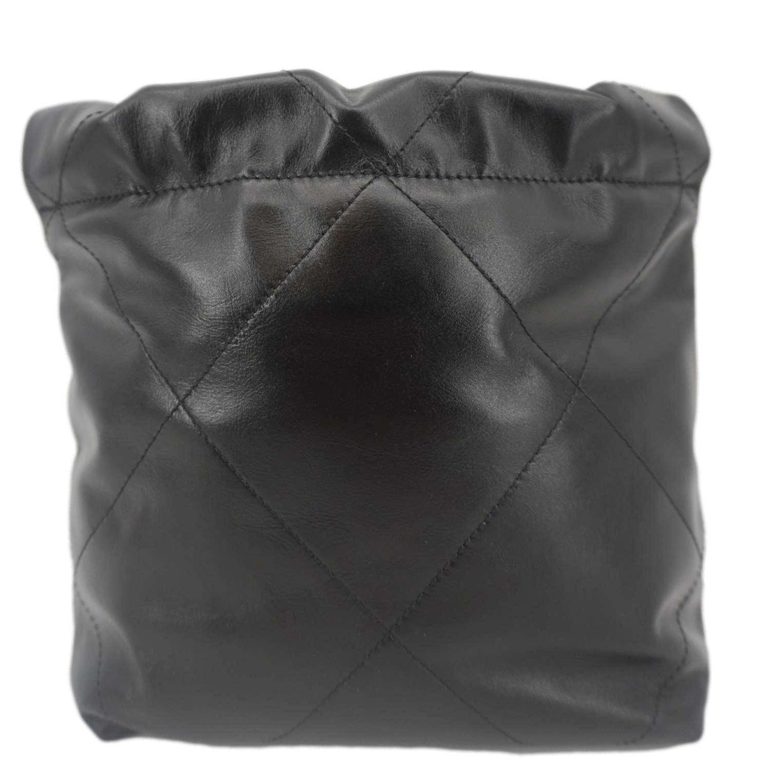 Chanel 22 Shiny Calfskin Black Leather Crossbody Bag