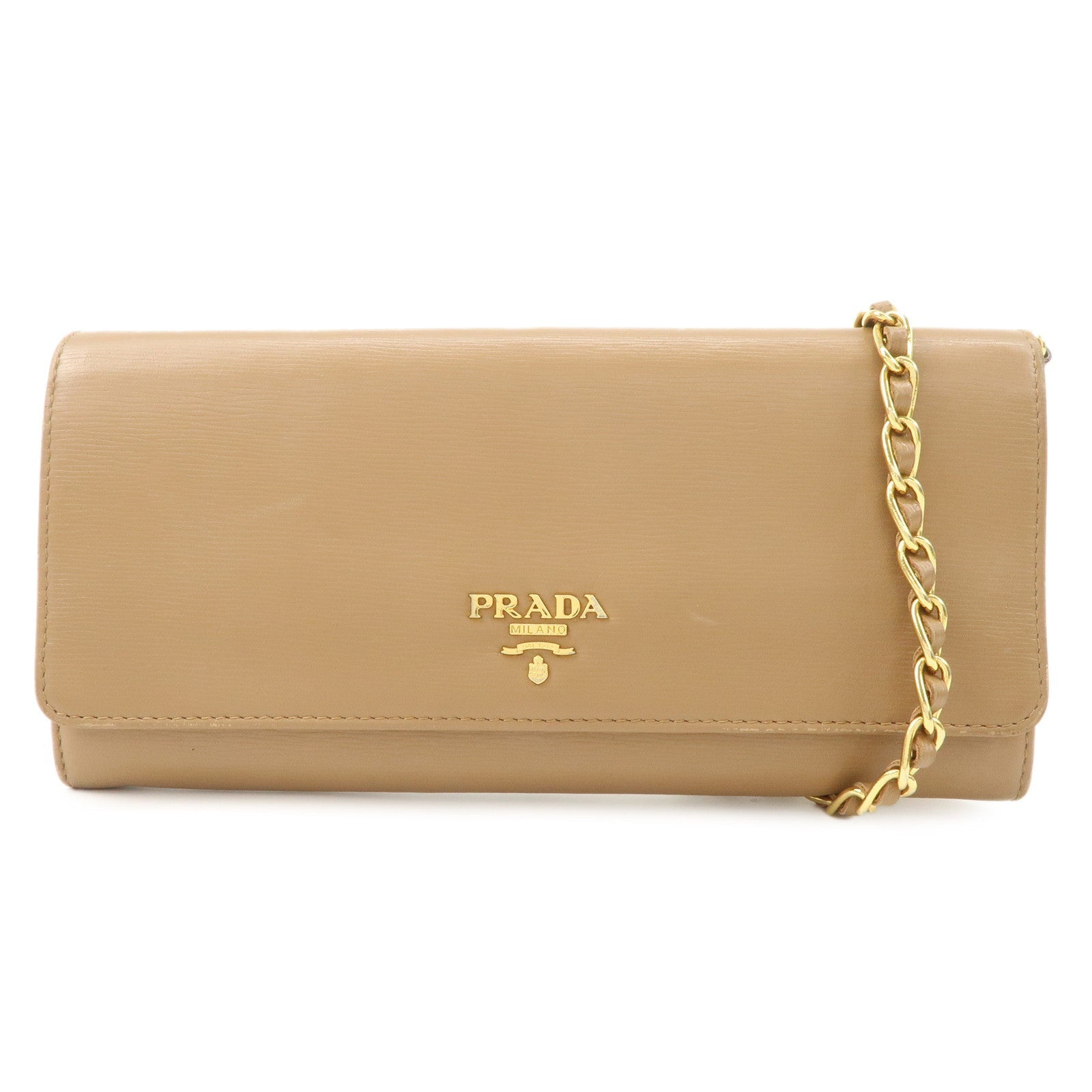 Wallet WOC Hardware d Leather Beige Gold Handbag