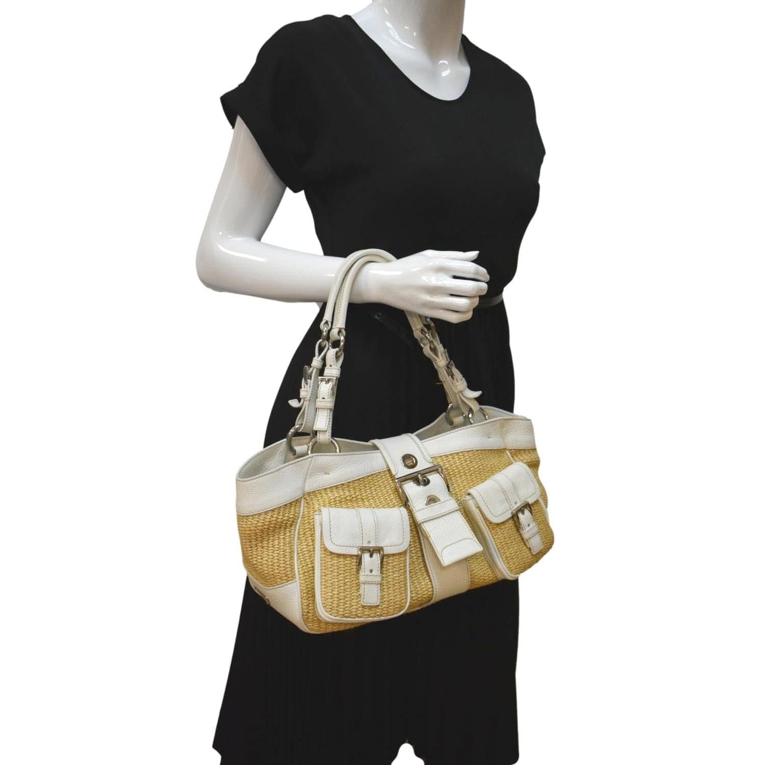 Paglia Vitello Daino Naturale Satchel Bag Natural Leather Travel Bag