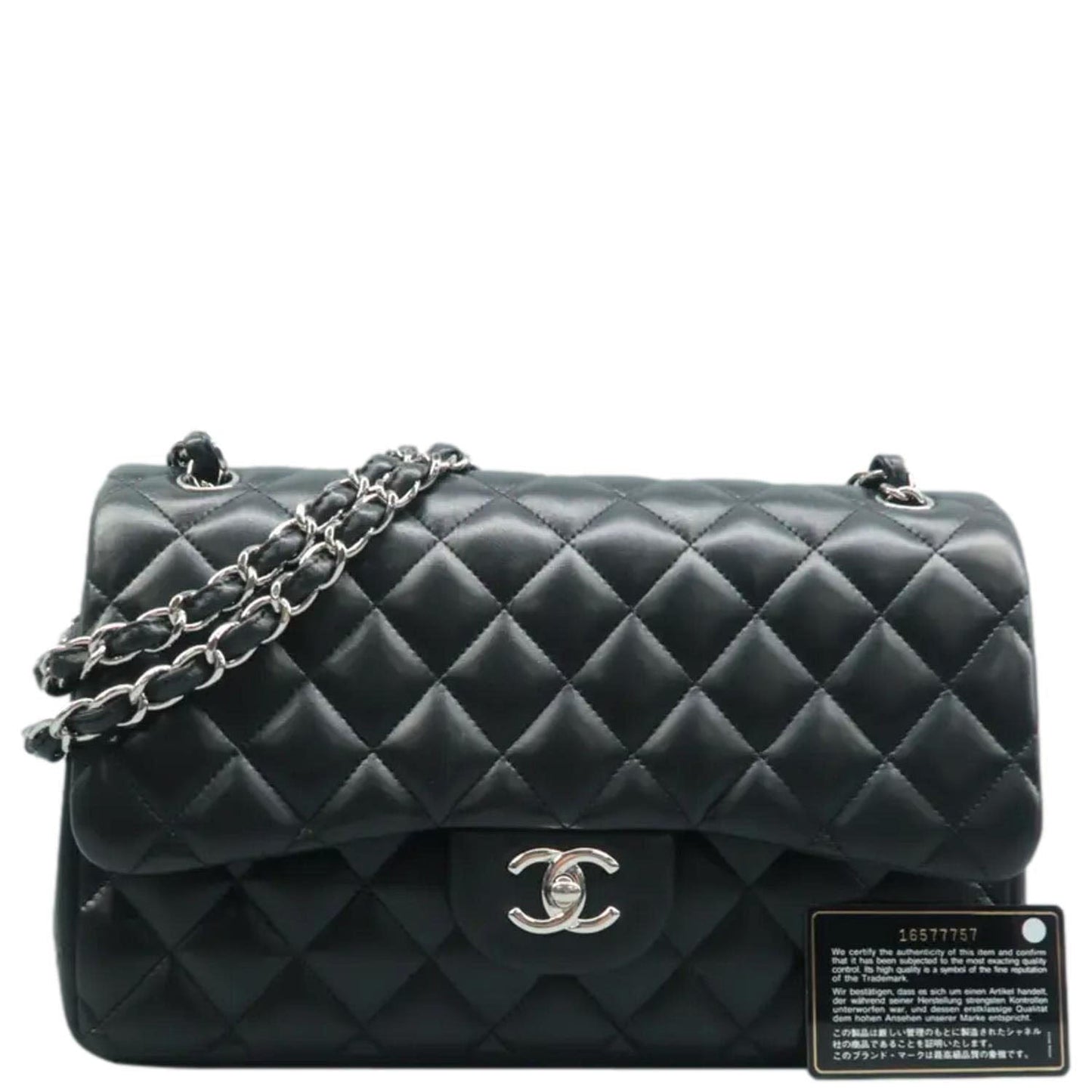 Chanel Jumbo Classic Double Flap Quilted Leather Black Travel Bag Black 1