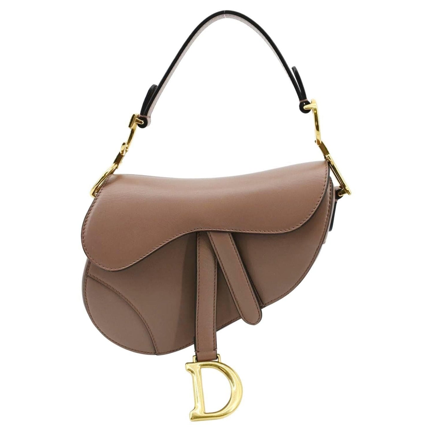 Dior Saddle Calfskin Satchel Bag Rose Taupe Leather