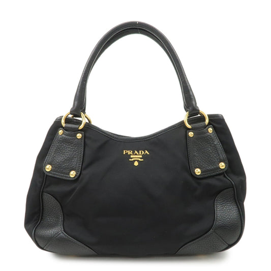 Prada Tote Bag Shoulder Bag HDW d Leather Nylon Black